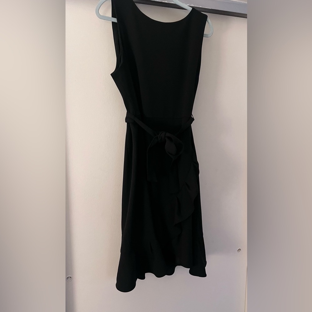Calvin Klein Black Dress with Waist Tie